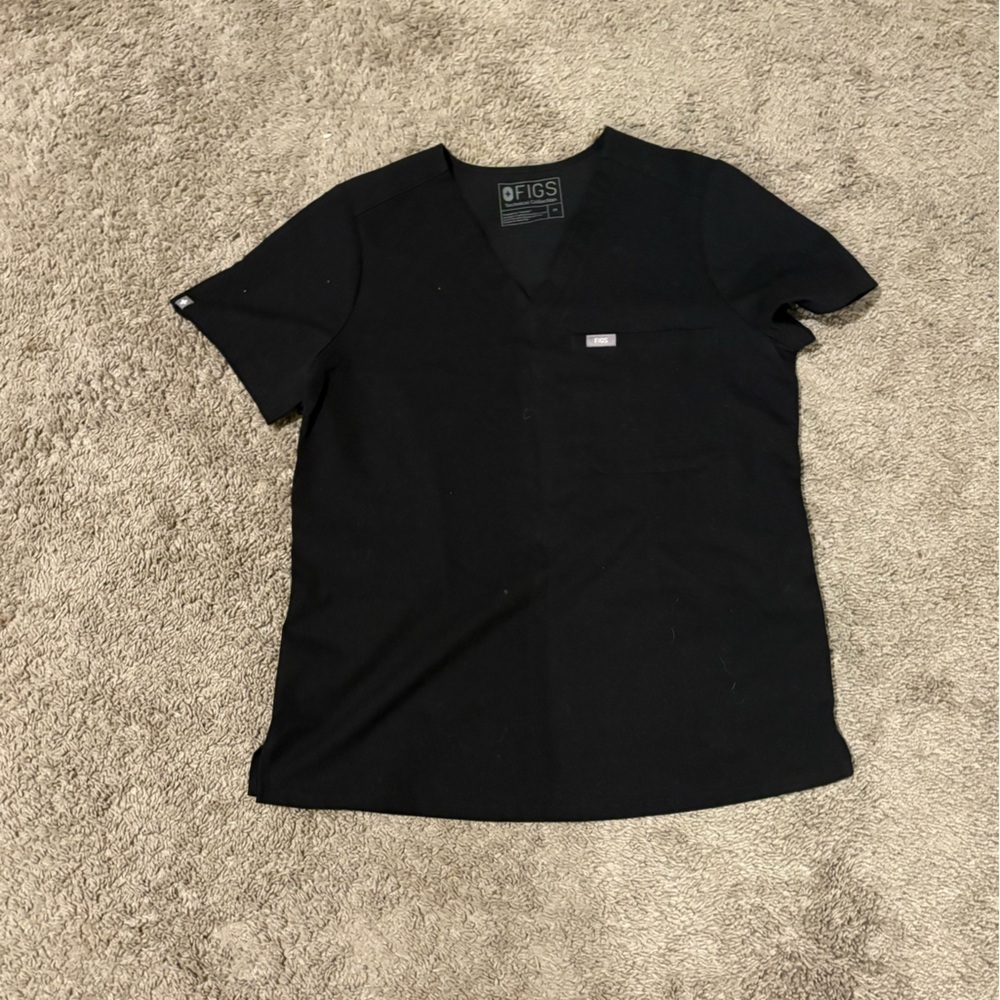 FIGS Classic Black Scrub Top